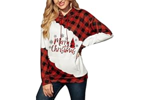 For G and PL Christmas Womens Funny Hoodie Long Sleeve Sweatshirt with Pocket S-XXL