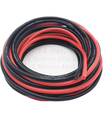 CESFONJER 12 AWG Silikonkabel – Ultraweich & Hitzebeständig, 2 M Schwarz & 2 M Rot Für RC-Modelle & Elektronik