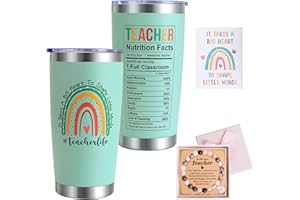 YONTINY Teacher Gifts for Women, 20oz Personalised Teacher Travel Mug Best Thank You Teacher Gifts Funny Teacher Leaving Gifts Teacher Appreciation Gifts for Teacher from Students End of The Year