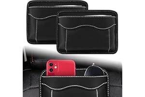 Mnixy Forreen 2 Pi¨¨ces Bo?te de Rangement Voiture Cuir PU Petite Multifonctionnel Organiseur pour Voiture Universelle Auto-Adh¨¦sif Organiseur Lat¨¦