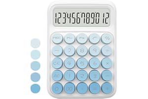 QPENGUINBABIES Blue Calculator, Standard Gradient Blue Calculator with 12 Digit Display and Big Buttons, Blue Office Supplies and Desk Accessories for Office, School, Home, Shop
