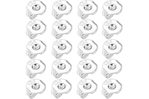 CEXUN 20 Stück Ohrringheber Ohrring Verschlüsse,Verschlüsse Silber, 925 Sterling Silber Ohrring Stopper Ohrstecker Schmetterling Verschluss Ohrstopper Runde Form