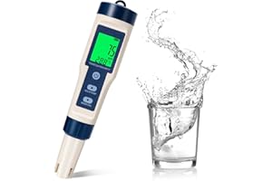 OWNICEE 5-in-1 pH Messgerät mit LCD Display, Präzisionsmessung von pH, TDS, EC, Temperatur, T3 Wasserqualität Tester für Pool, Aquarium, Trinkwasser und Hydroponik, Automatische Temperaturkompensation