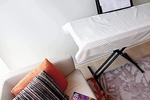 Clairevoire Housse pour clavier et piano numérique 88 touches | Doublure imperméable | ouverture d'un kiosque à livres | Design minimaliste | Taille M | 63x150cm | Perle Blanche