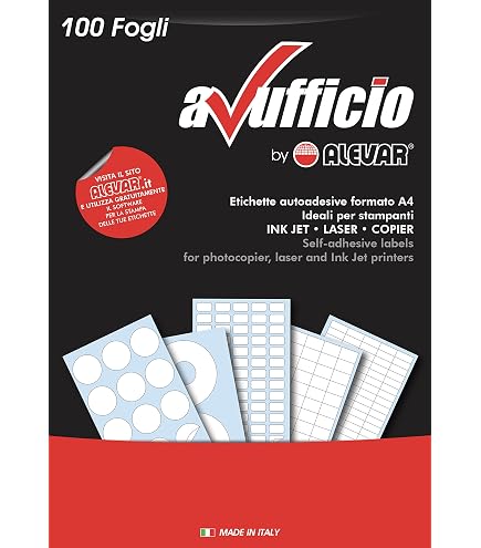 Stampa Etichette Etichette Adesive A4 PLANET GROUP - 100 Fogli 37.5x23.5 Mm, Per Laser E Getto D'Inchiostro Cartoncini A4 Bianchi - 11