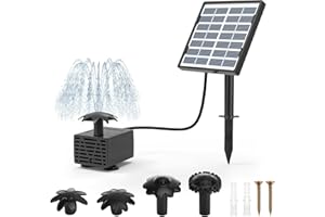 Kasanni Solar Springbrunnen fur AußEn 2.5w Solarbrunnen fur Draussen Teichpumpe Solar Solarspringbrunnen Aussen Solar Brunnen fur Draussen mit 4 DIY FontäNenstile, fur Garten,Vogelbad,Teich