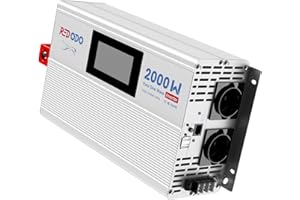 Redodo Onduleur à Onde Sinusoïdale Pure 2000W 2V DC à 230V AC Convertisseur pour Womo, Camping, Onduleur Solaire avec 2 x Sorties AC, Ecran de Contrôle avec Affichage de l'Etat en Temps Réel