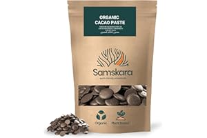 Pasta de Cacao Orgánica en Botones | 100% Natural y Cruda de Perú | Chocolate Puro Ceremonial | Sin Azúcar Añadida | Ideal para Bebidas y Repostería | Samskara - 100g (100 gr)