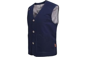 MeiLayM Hombres Al Aire Libre Chaleco Ligero Pesca de Algodón Chaqueta Casual Multi Bolsillo Chaleco Sin Mangas Respirable Trabajo Chaleco Cámping Fotografía Viajes