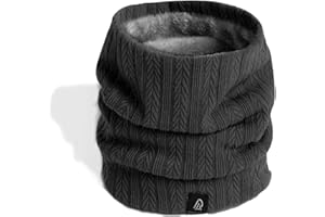 TRABIG Braga Cuello Hombre de Punto Forro Polar, Bufanda Caliente Cuello Mujer Invierno Motivo de Trigo, Fular Cuello Suave Forrada Doble Capa Cálida, Snood Calentador Tubular Cuello para Unisex Esqui