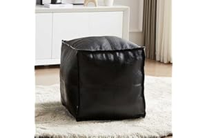 Louis Donné Fußhocker Fußkissen Sitz Pouf für Sitzsäcke Quadratisches Fußhocker Holster Bodenkissen für Kinder und Erwachsene Fußablage Sitzkissen Sitzhocker 45x45x45cm (Hellbraun)(ONLY Cover)