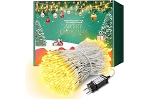 ARKOCHIC 35M Guirlande Lumineuse de Noël, 300 LED Lumières de Noël Intérieur et Extérieure Électrique 8 Modes Etanche Guirlande Décorative pour Maison Sapin Fenêtre Fête Mariage Patio, Blanc Chaud