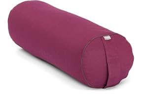 Bodhi Yoga Bolster | Serie ECO | Rullo da yoga con imbottitura in kapok | Rivestimento lavabile in 100% cotone biologico | Cuscino da yoga per yoga ristorativo | Grande 65 x 22 cm