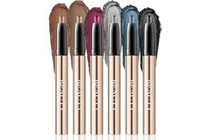 SONGVISON Fard a Paupiere et Ombre à Paupières,Bâton d'Ombre à Paupières, Kit de Maquillage pour les Yeux, Naturel & Shimmer Shades Contour Stick,Bâton d'Ombre à Paupières Shimmer et mat réglé un 06 à 12