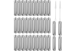 WOPPLXY 32 Pièces Tubes de Cannoli, 12.5x2.7 cm Moule à Cannoli Antiadhésif, Cannoli Moule Set en Acier Inoxydable pour Feuilletés et Cuisine Cannoli