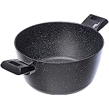 Moneta Etnea Casseruola 2 Manici 24 cm, effetto pietra, Made in Italy