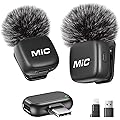 Newmight Micro Cravate sans Fil, Micro sans Fil avec Fixation Magnétique, Plug & Play, Réduction De Bruit, 14H Autonomie, 30M Portée, Compatible iPhone/Android/PC pour Youtube Podcast Vlog