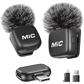 2 in 1 Wireless Lavalier Microphone for iPhone and Android, Pack of 2 | for TikTok, interview