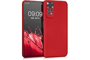 kwmobile Carcasa Compatible con Xiaomi Redmi Note 11 / Note 11S Funda - Funda Ultrafina de TPU con Bordes elevados - Rojo Oscuro Metalizado