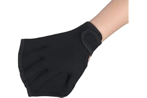 LONTG Aquatic Gloves Webbed Swimming Gloves Hand Paddles Neoprene Diving Gloves With Wrist Strap For Aqua Fitness Water Resistance Training Sports Surfing Adults Women Men Children