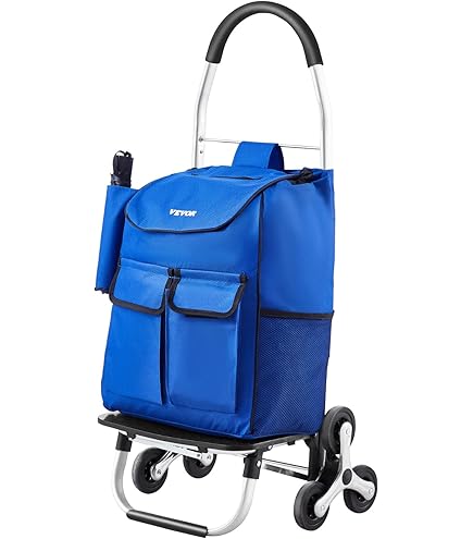 Dbest Trolley Dolly Compact – Faltbarer Einkaufswagen Mit Rollen & Abnehmbarer Tasche, Super Platzsparend