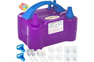 YEPVIE Electric Balloon Pump, Portable Electric Balloon Inflator Pump with 14 Balloon Arch Kits, Dual Nozzle & 2 Modes & 600W, Balloon Blower Machine for Balloons Decoration for Party, Wedding and Birthday