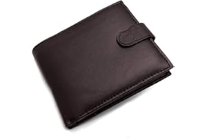 ODS:UK Mens RFID Blocking Safe Soft Leather Tri Fold Wallet Card Slots Id Window and Coin Pocket