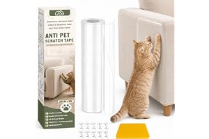 Aarovibe Kattskyddstejp mot klösning, transparent självhäftande möbelskydd för husdjur, slitstarkt skydd för soffa, matta och dörr, repfri möbelskyddsfilm 20 cm x 3 m
