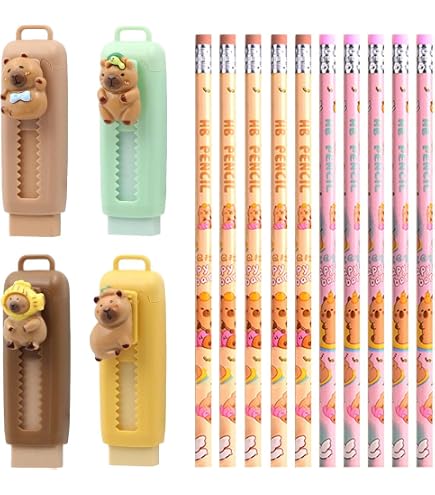 Borrador Retráctil Con Diseño De Capibara - Goma De Borrar Divertida Para Niños, Tamaño 8.2 Cm, Ideal Para Dibujo Y Escuela