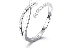 JeweBella Ring Silber 925 für Damen Silber/Gold/Roségold Fingerring Minimalistisch Zirkonia Ring Frauen Offener Verstellbare Ring