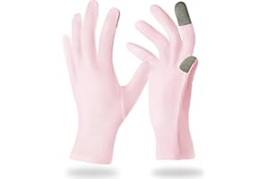 BUTBU Cotton Gloves for Eczema, 5 Pairs Touch Screen Moisturizing Gloves, Moisturising for Dry Hands, Hand Care, Overnight Bedtime Eczema Gloves for Adults, Women, Men (Pink)