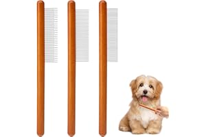 APOMOONS 3 Pcs Peignes en Bois pour Animaux, Inoxydable Peignes de toilettage pour Animaux, Peigne à macramé en Acier Brosse à Glands pour Le Bricolage du macramé pour enlever Les nœuds