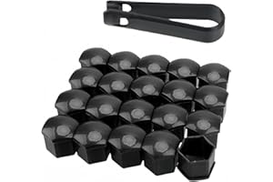 lcyen 17mm Wheel Nut Covers, 20 Pcs Car Wheel Nut Caps, Universal Wheel Bolt Caps With Removal Tool, Includes Wheel Nut Covers For Most Cars (Black)