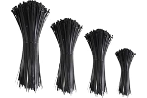 TASKTACKER ASKTACKER - Set di 200 fascette stringicavo nero, 100/150/200/300 mm (50 pezzi), in nylon, diverse misure, super resistenti, autobloccanti per la gestione dei cavi, giardinaggio, casa, officine
