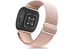 Arae Pasek do zegarka Fitbit Versa 3/Fitbit Sense, regulowany nylonowy pasek sportowy z metalowymi pinami, dla kobiet i mężczyzn