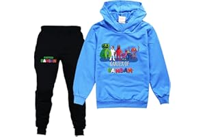 East-hai-buy 2023 Garten Of Banban Conjunto De Chándales Estampados para Niños Juego De Dibujos Animados Sudadera con Capucha Informal y Pantalones para Niños Niñas