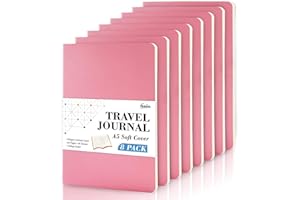 feela 8 Carnet Souple A5, Carnets de Notes A5 à Couverture Souple, Page Ligné, Cahier de Note pour Bureau Ecole Affaires Fournitures Scolaires pour Prise de Notes Ecriture Notebook, 21 x 14cm, Rosé