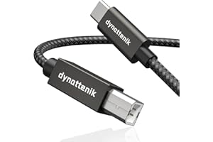 dynattenik TrackSync200 - Cable USB-C a B MIDI de 2 m para actualizar cables A-B, controladores MIDI USB, secuenciadores, DAWs | Compatible con PC, Mac, Linux, Chrome OS