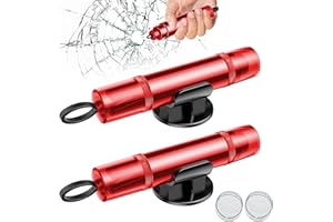 QIVINE 2 Pack Safe Pro X Car Emergency Hammer, 2 in 1 Car Window Breaker Car Escape Tool with Seat Belt Cutter Quick Emergency Window Breaker Escape Safety Hammer Car Windscreen Breaker (Red)
