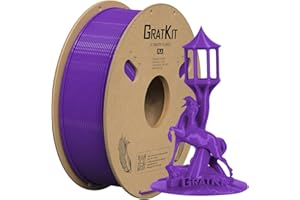 GratKit PLA 3D Printer Filament 1.75mm 1KG,3D Filament Dimensional Accuracy +/- 0.03mm,1kg Cardboard Spool(2.2lbs) 3D Printing Filament Fits for Most FDM 3D Printers,Purple