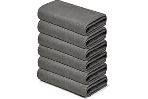 NebulaGlam 6 Piezas Paño de Limpieza Mágico, Paño Limpieza Mágico Grueso, Paño de Limpieza de Microfibra para Cocina, Vidrio, Ventana, Coche, 30 * 40cm (Gris)