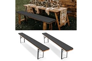 LUMAYCENS 2er-Pack bierzeltgarnitur auflage, Bierbankauflage gepolstert für Bierzeltgarnitur 220x25x3cm bierbank auflagen, XL Waschbare auflagen bierzeltgarnitur für Partyzeltgarnitur(Grau, wasserdicht)