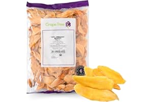 Grape Tree (500g) Organic Dried Mango. Tropically Sweet Chewy Dried Fruit Slices, Perfect for Vegan and Healthy Snacking, Lunchbox Snacks. High In Fibre, Low in Fat. Organic Mango Snack