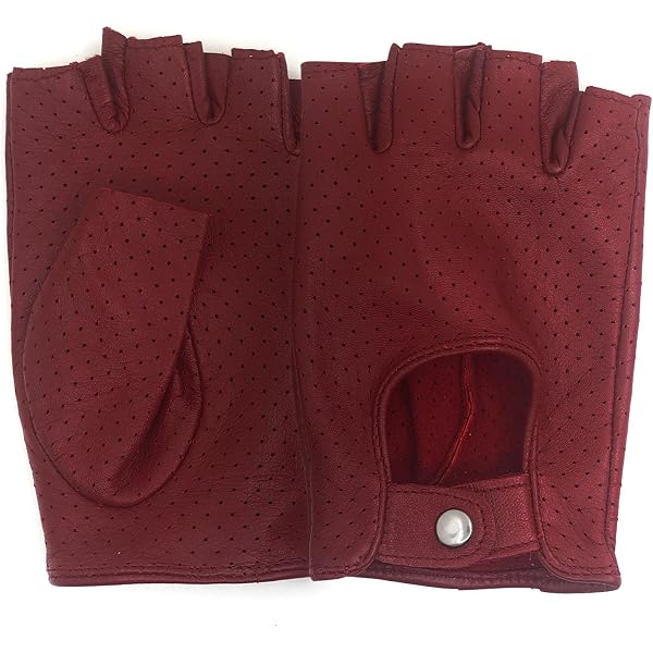 GSG Gants Cuir Véritable Femme - Sans Doigts, Peau De Mouton, Sans Doublure, Conduite Et Sport