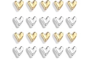 ZYJBD 20 pcs Aimants Frigo en Forme de Cœur,3D Magnets Puissants et Décoratifs pour Réfrigérateur,Tableau Magnétique et Bureau,Petits Aimants pour Photos et Notes,Aimant décoration de la Maison（Or+Argent）