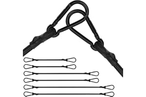 ‎RUGTOL Spanngummi mit Karabiner, 6er Set Expander mit Karabinerhaken, Schwarz Gepäckspanner in 3 Größen, 30cm, 60cm, 80cm, Extra Stark Gummispanner für Sonnensegel, Planen, Garten, Fahrrad, Auto, Ladung