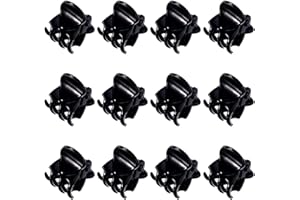 LANSONEE 12 Pcs Mini Hair Clips Plastic Hair Accessories Clips Hair Claws Pins Clamps for Girls, Women (Black)