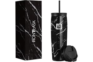 IRON °FLASK Nomad kubek termiczny - 710 ml, 2 pokrywki (słomka/klapka), izolowana próżniowo butelka ze stali nierdzewnej, podwójna ścianka, termiczny, podróżny kubek do kawy, metalowa butelka na wodę
