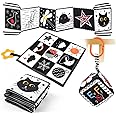 Aolso Baby Black and White Sensory Toys, 3 Pcs High Contrast Baby Toys, Montessori Toys for Babies Sensory Soft Book for Early Education, Infant Tummy Time Toys Baby Rattles Hanging Toys