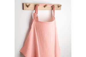 Comfy Cubs Muslin Nursing Cover, Pack of 1, 100% Muslin Cotton Breastfeeding Cover Up - Soft & Breathable Baby Nursing Scarf with Adjustable Neck Strap - Portable Essential for Newborn - Lace